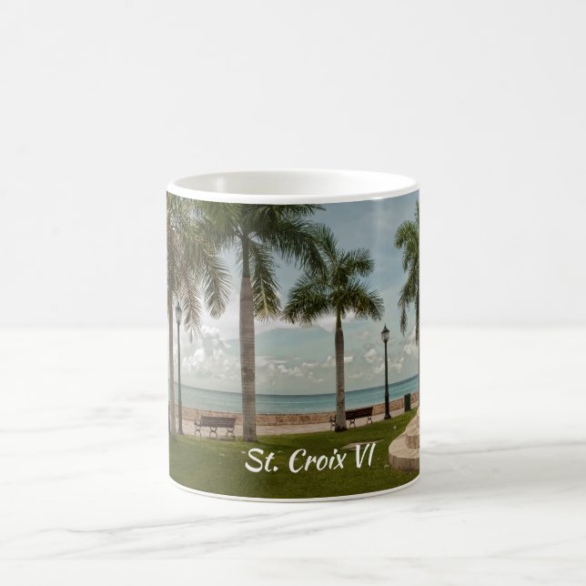 St. Croix Jungfrau Islands Tropical Palms Beach Kaffeetasse (Mittel)