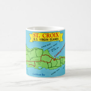 St Croix Karte Postkarte Blau Tasse
