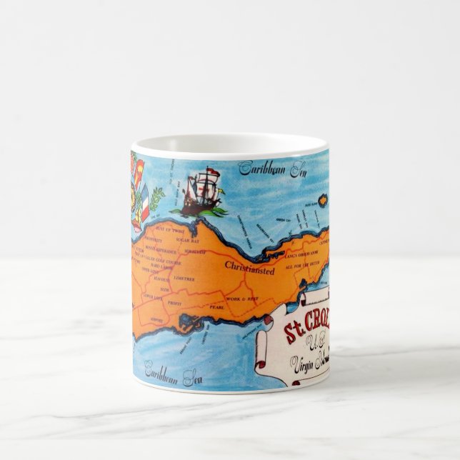 St Croix Karte Postkarten Tasse (Mittel)