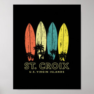 St Croix Retro Surfboards Vintage Jungen Mädchen S Poster