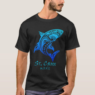 St Croix Usvi Tribal Shark Vacation T-Shirt