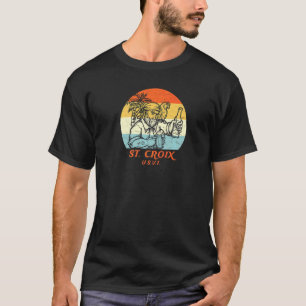 St Croix Usvi Vintag Pirate & Parrot Urlaub T-Shirt