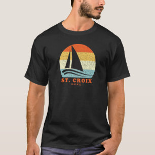 St Croix Usvi Vintag Retro Sailboat Vacat T-Shirt
