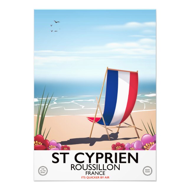 St Cyprien, Roussillon Frankreich Reiseplakat Fotodruck (Vorne)