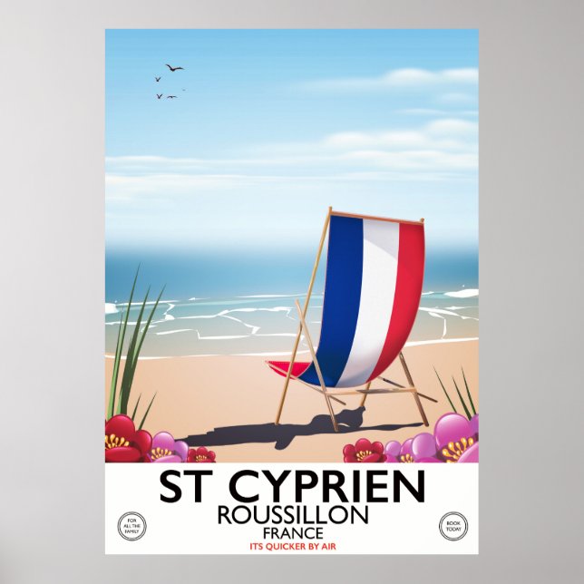 St Cyprien, Roussillon Frankreich Reiseplakat Poster (Vorne)