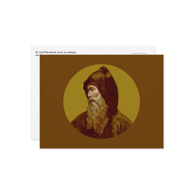 St. Cyril the Monk (M 002) Horizontale Postkarte (Vorderseite/Rückseite Beispiel)