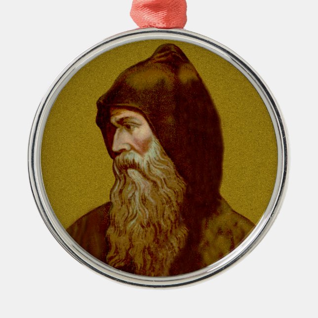 St. Cyril the Monk (M 002) Silbernes Ornament (Vorne)