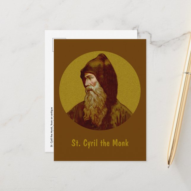St. Cyril the Monk (M 002) Vertikale Postkarte (Vorderseite/Rückseite Beispiel)