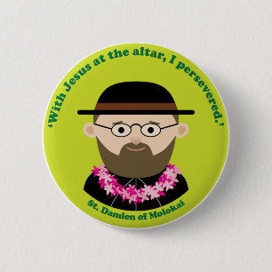 St. Damien von Molokai Button