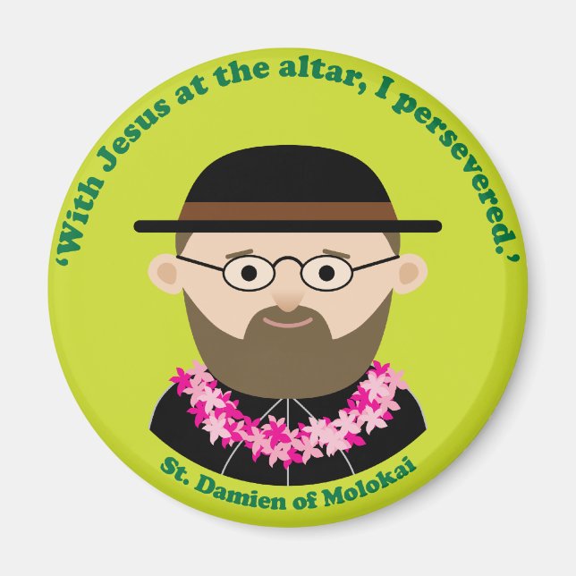 St. Damien von Molokai Magnet (Vorne)