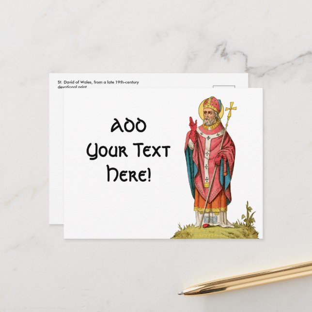 St. David of Wales (P 001) Postkarte (Vorderseite/Rückseite Beispiel)