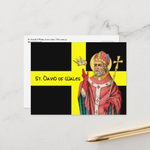 St. David of Wales (P 001) und Seine Flag Postcard Postkarte