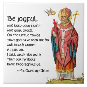St. David von Wales (P 001) mit berühmtem Zitat Fliese