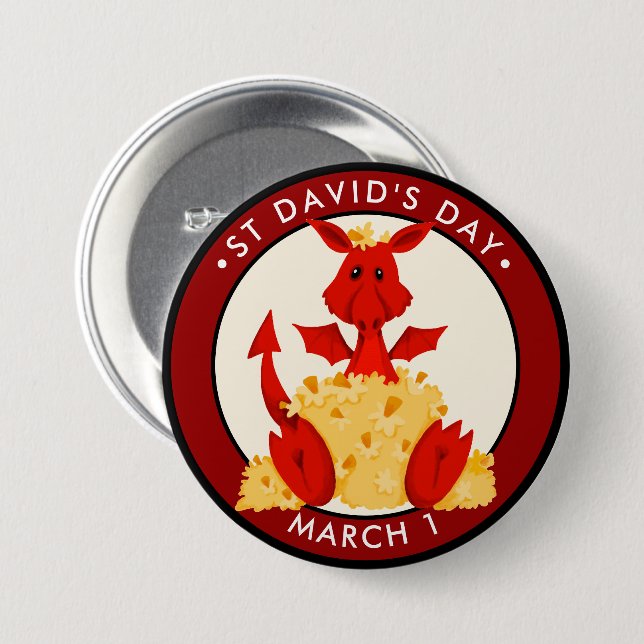 St. David's Day Button (Vorne & Hinten)