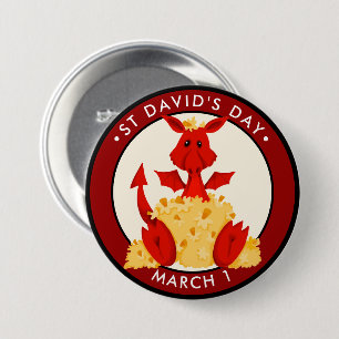 St. David's Day Button