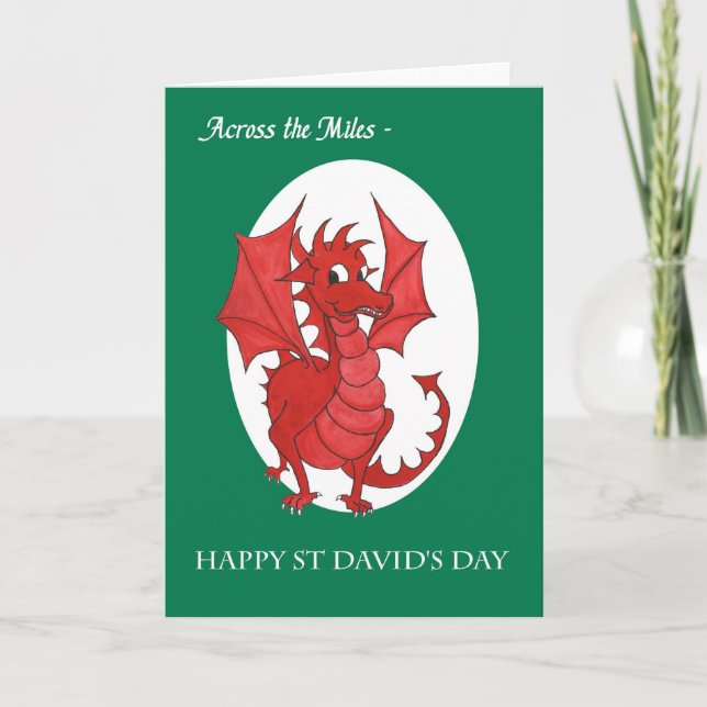 St. David's Day Card, quer durch die Meilen: Roter Karte (Vorderseite)