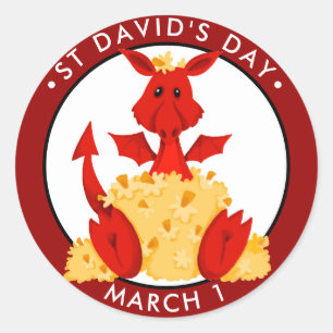 St. David's Day Runder Aufkleber