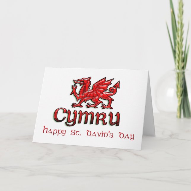 St. David's Day, Saint David, Ddydd Gwyl Dewi Sant Karte (Vorderseite)