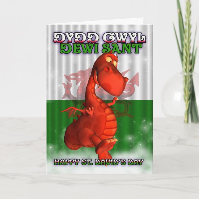 St. David's Day, Welsh Card, Dydd Gwyl Dewi Sant Karte (Vorderseite)