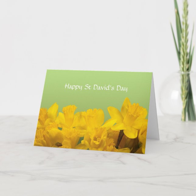 St David's Day Yellow Daffodils Personalized Karte (Vorderseite)