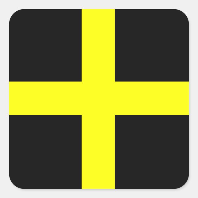 St. David's Flag Wales Welsh Quadratischer Aufkleber (Vorderseite)