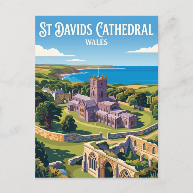 St Davids Kathedrale Wales Postkarte (Vorderseite)