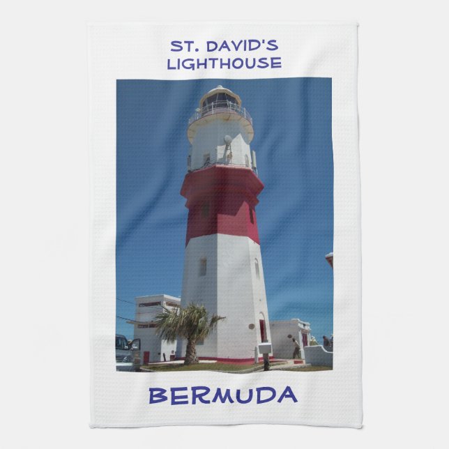 St. David's Lighthouse, Bermuda Geschirrtuch (Vertikal)