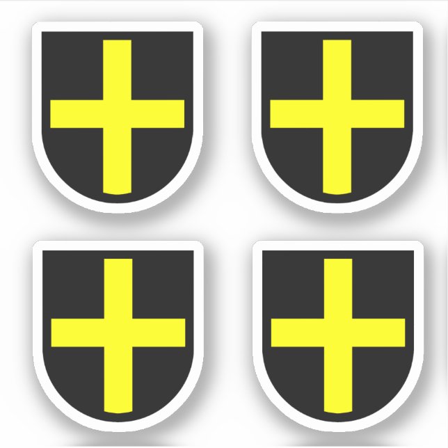 St. David's Shield 4-Up Contour Aufkleber (Vorderseite)