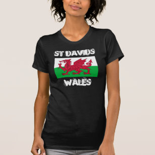 St. Davids, Wales mit Waliser-Flagge T-Shirt