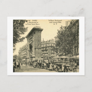 St. Denis Boulevard, Paris, Frankreich Vintag Postkarte