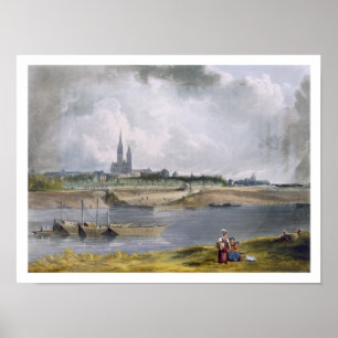 St Denis, "von den Ansichten über die Seine", Poster