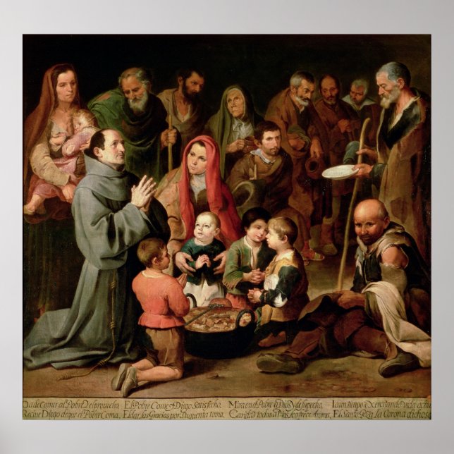 St. Diego von Alcala Essen für die Armen Poster (Vorne)