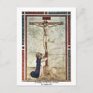 St. Dominic am Kreuz Christi von Angelico Fra Postkarte