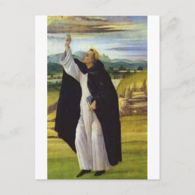 St. Dominic by Botticelli Postcard Postkarte (Vorderseite)