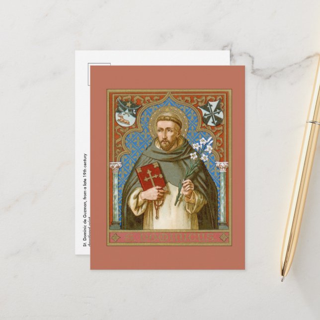 St. Dominic de Guzman (BK 011) Postkarte (Vorderseite/Rückseite Beispiel)