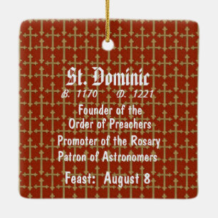 St. Dominic de Guzman (BK 011) Sq. Rot Keramikornament