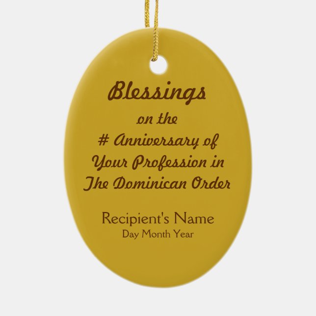 St. Dominic de Guzman (PM 02) Keramikornament (Hinten)