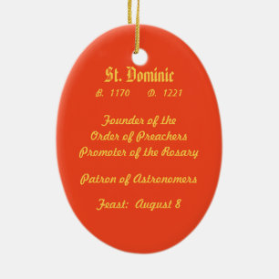 St. Dominic de Guzman (PM 02) Keramikornament