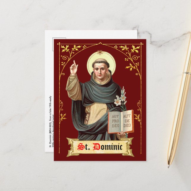 St. Dominic Preaching (BEN 002) Postkarte (Vorderseite/Rückseite Beispiel)
