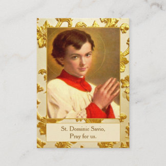 St Dominic Savio Communion Remembrance Prayer Card Visitenkarte