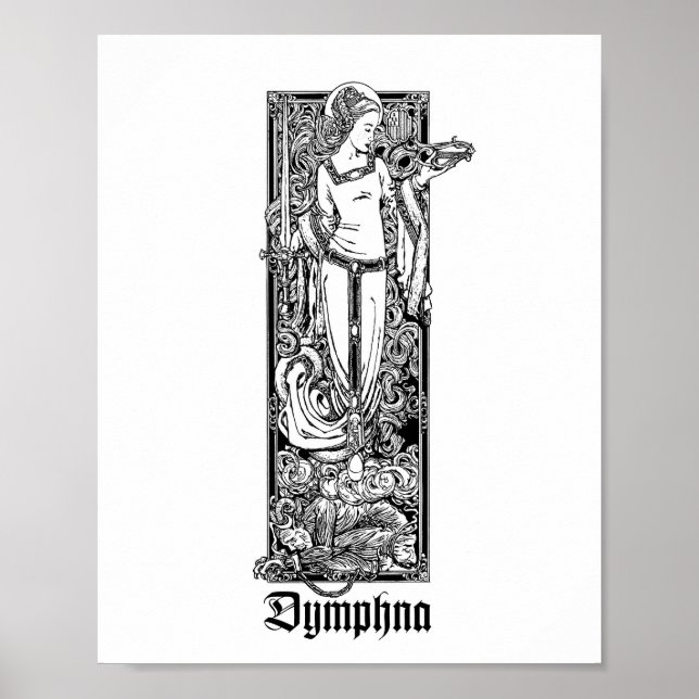 St. Dymphna Gheel 8" x 10" Print Poster (Vorne)