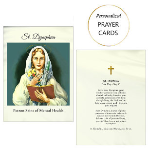 St. Dymphna Katholische Patronatsheilige Gebetskar Platzkarte
