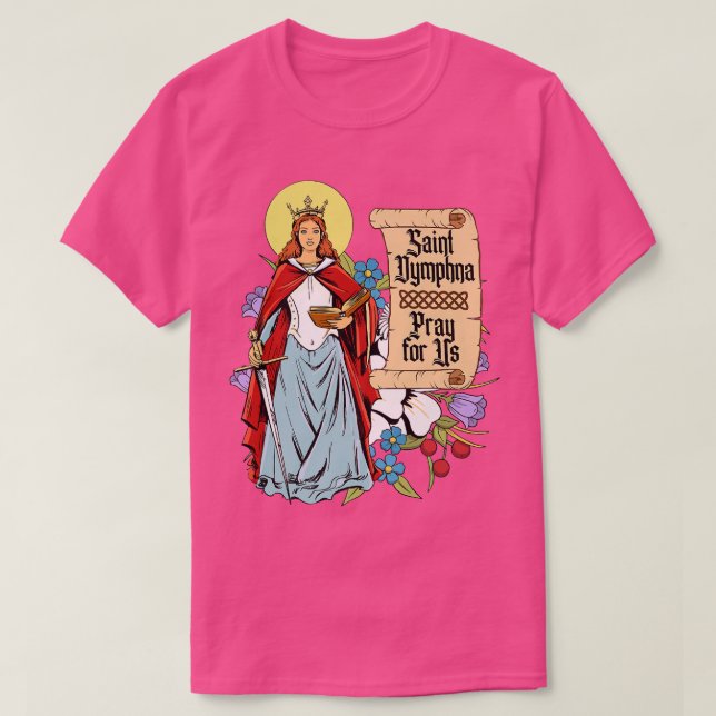 St Dymphna Purity Lily Patron San Mental Health T-Shirt (Design vorne)