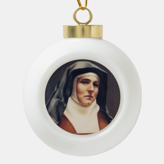 St.Edith Stein Weihnachtsverzierung Keramik Kugel-Ornament (Vorderseite)
