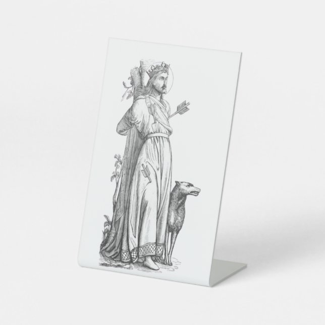 St. Edmund der Märtyrer König der Ostengles Sockelschild (Vorderseite)