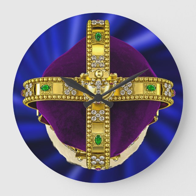 St. Edwards Crown mit Fur Große Wanduhr (Vorderseite)