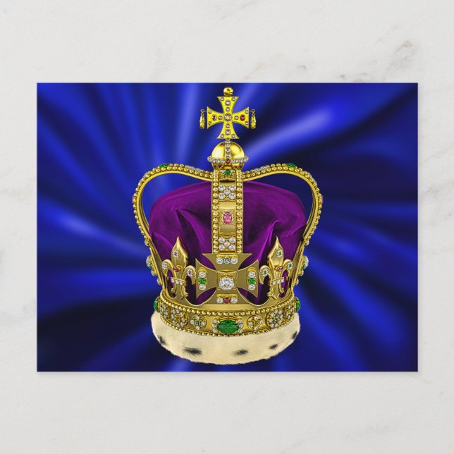 St. Edwards Crown mit Fur Postkarte (Vorderseite)