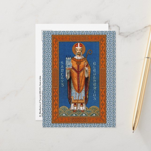 St. Eleutherius von Tournai (GD 01) Postkarte (Vorderseite/Rückseite Beispiel)
