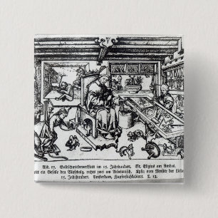 St. Eligius als Goldschmied in seiner Werkstatt Button