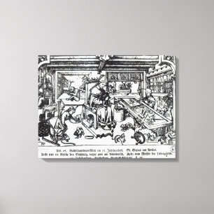 St. Eligius als Goldschmied in seiner Werkstatt Leinwanddruck